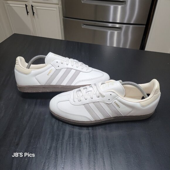 Adidas Samba Men’s Size 10 Originals OG White Grey Cream Gum Sneakers IH4880 - Picture 11 of 16